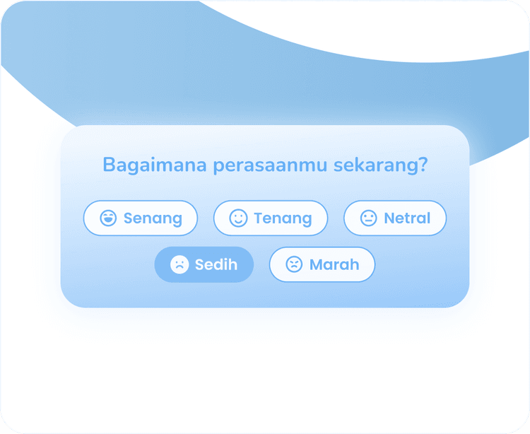 User interface showing mood selection and chat features